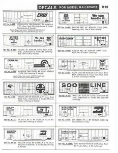 Herald King decals HO Cascade Southern Lines Rail Roader silver  ZZ18