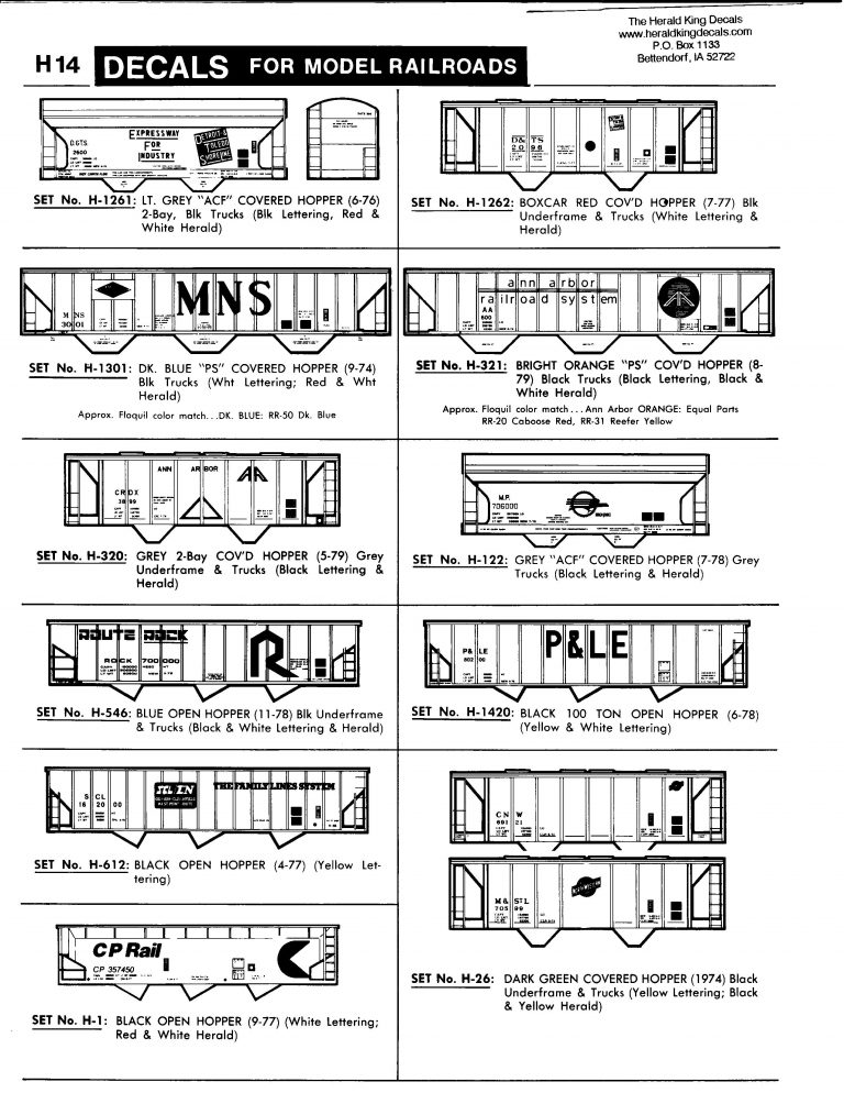 Herald King Decals Model Railroad Decals Over 1,000 Modern Prototype