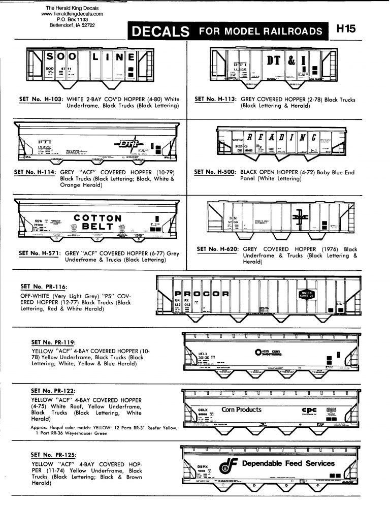 Herald King Decals Model Railroad Decals Over 1,000 Modern Prototype