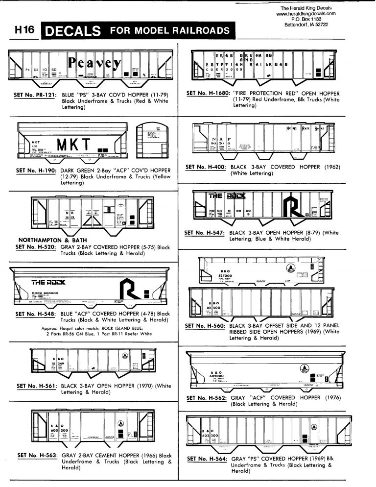 Herald King Decals Model Railroad Decals Over 1,000 Modern Prototype