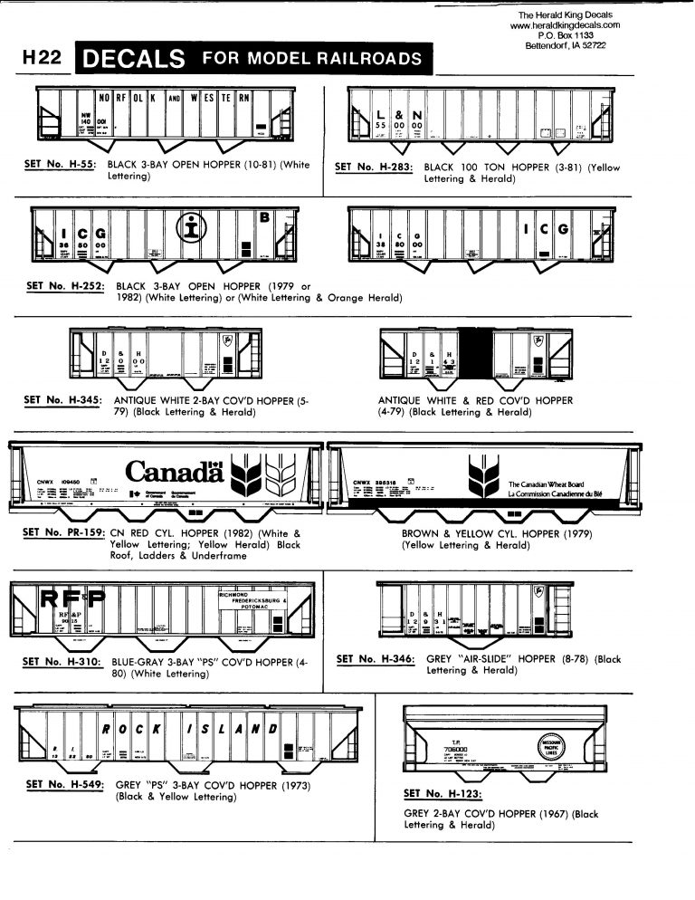 Herald King Decals Model Railroad Decals Over 1,000 Modern Prototype