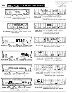 Herald King decals HO Work Train set 6" rail roman  letters black  XX13 