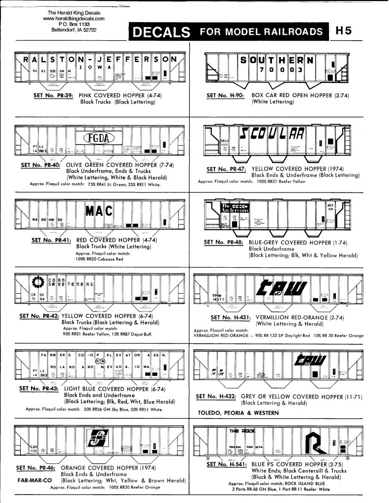 Herald King Decals Model Railroad Decals Over 1,000 Modern Prototype