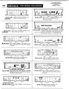 Herald King HO Decals UP UNION PACIFIC H-482 Covered Hopper Decals Sealed 